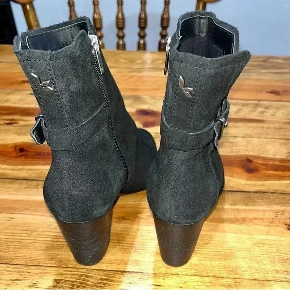 UGG KOOLABURRA Samiah Ankle Boots Ortholite stacked heel suede black side zip - Picture 4 of 13